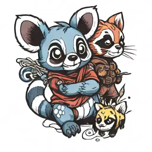 Stitch And Red Panda