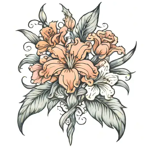 Carnation Daisy Gladiolus Flower Intertwined