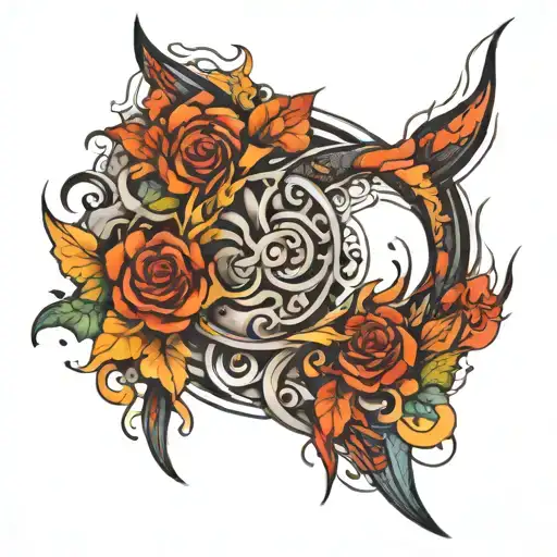 Large Abstract Tattoo Over Back