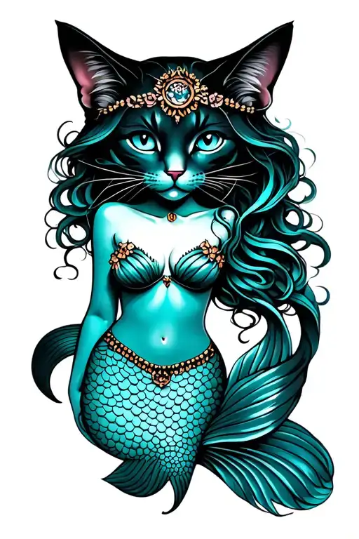 Mermaid With Cat Head