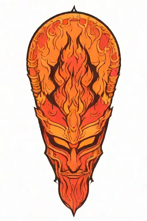 Samurai Helmet Flames