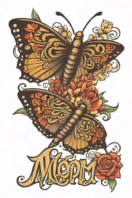 Butterfly With Mom Word Faith