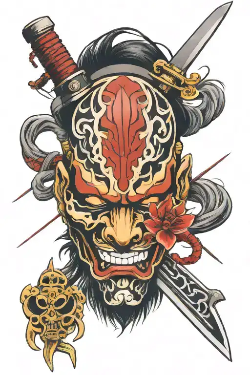 Just Oni Mask Katana Sword Piercing