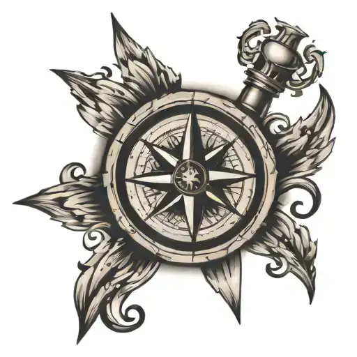 Compass With Jets Flying