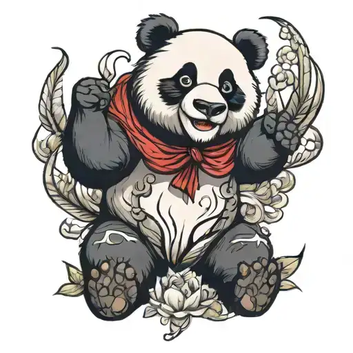 Celebrated Panda Tattoo Design