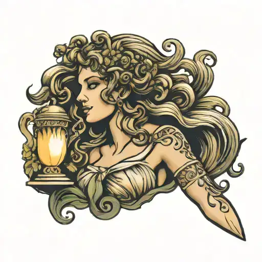 Greek Goddess Arm Sleeve Featuring Medusa On Top Of Arm