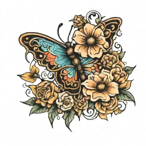 Flower Butterfly Teddy Bear