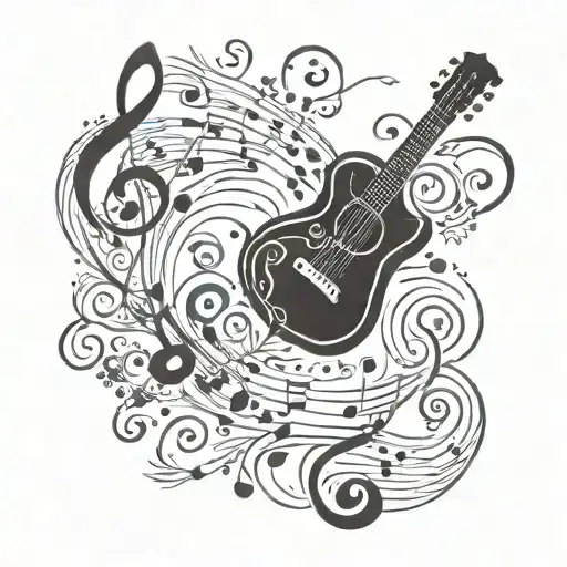 Indian Classical Music Notes Swirling