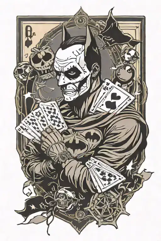 Batman And Deck Of Cards And Nasa Symbol And Michael Myers