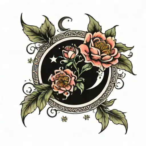 Flowers Moon Surrounded