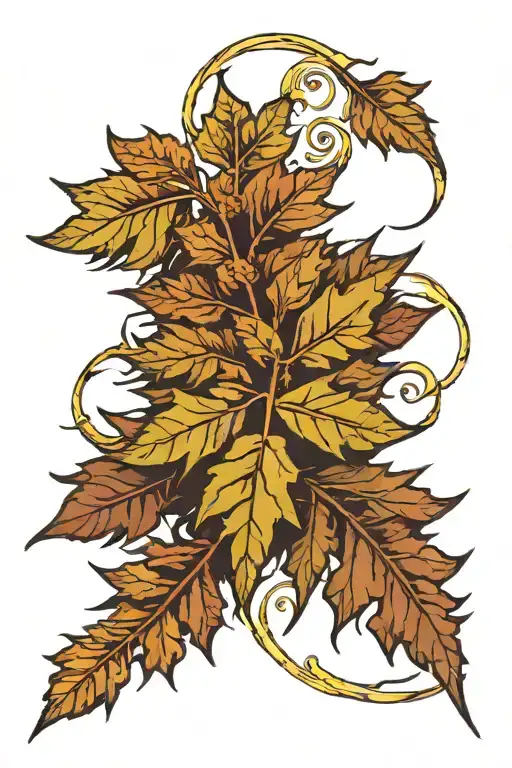 Fern Leaf Autumn Leaves Storm Clouds Lightning Storm Sun Rays