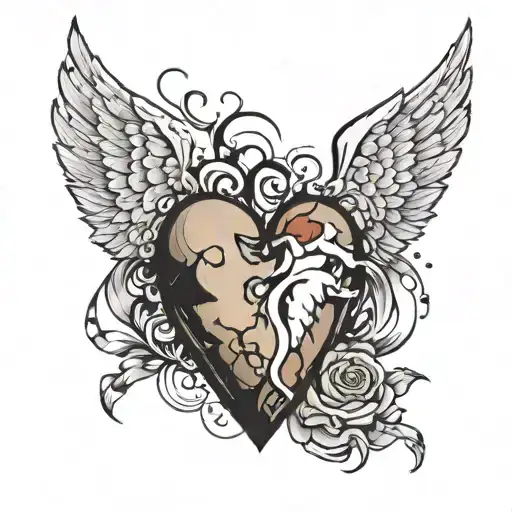 Broken Heart With Angel Wings