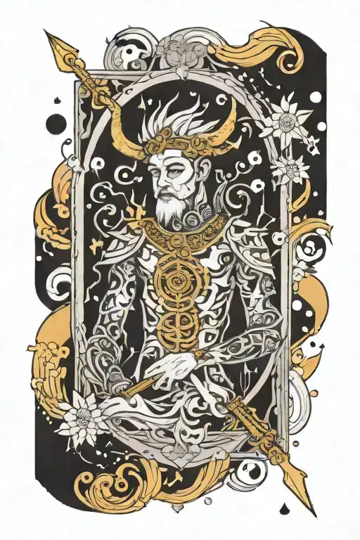 Khonshu On A Tarot Card In Abstract Design