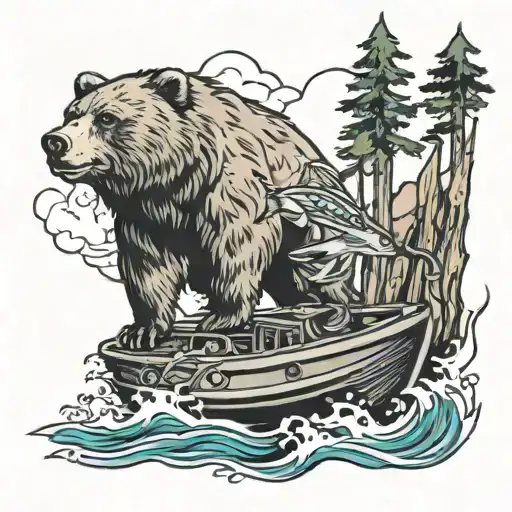 Bear Fishing Boat