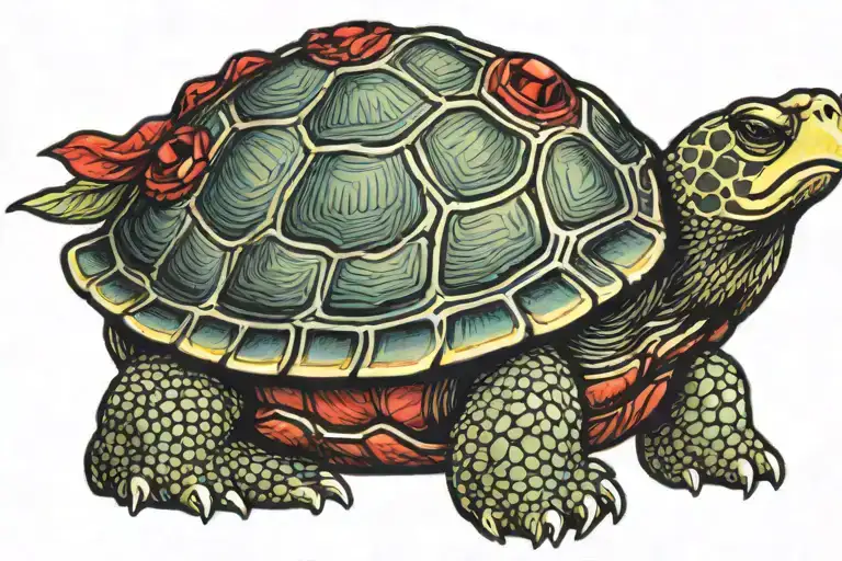 Turtle With The Shell Being A Red Ruby Stone