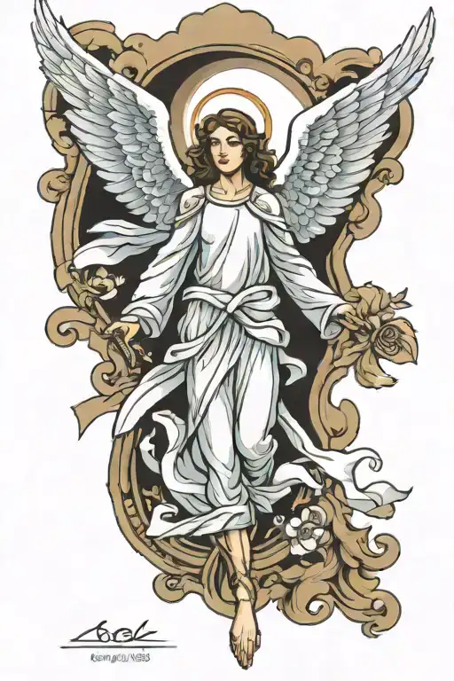 Angel Carrying To Heaven Gates