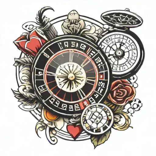 Black Jack And Roulette Wheel