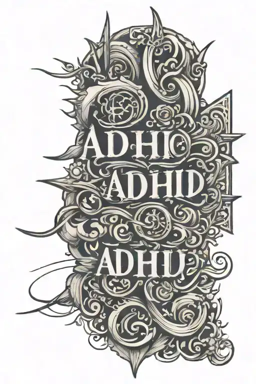 Adhd Word With Line Drawing