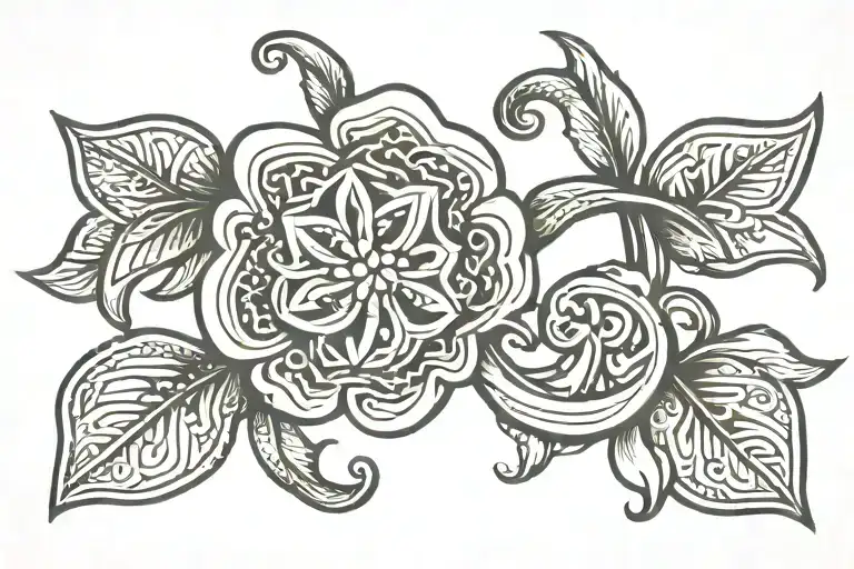 Polyglot Symbol Intertwined Within Its Petals Forming