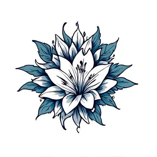 Mandala And Tiger Lily Flowers