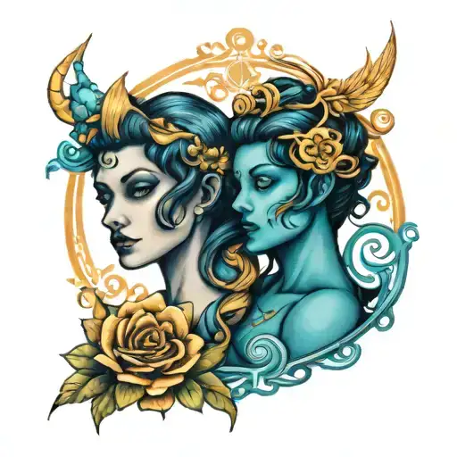 Gemini And Aquarius Love Symbol