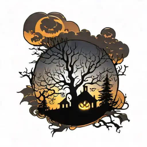 Halloween Trees Sunset