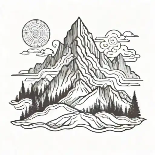Outline Of Mountain Peak