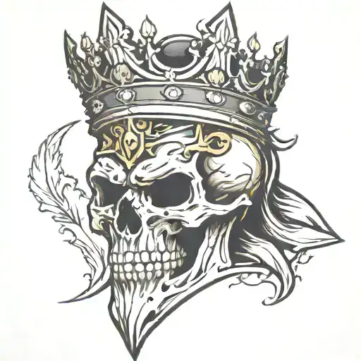 Spartan Skull Wearing A Crown