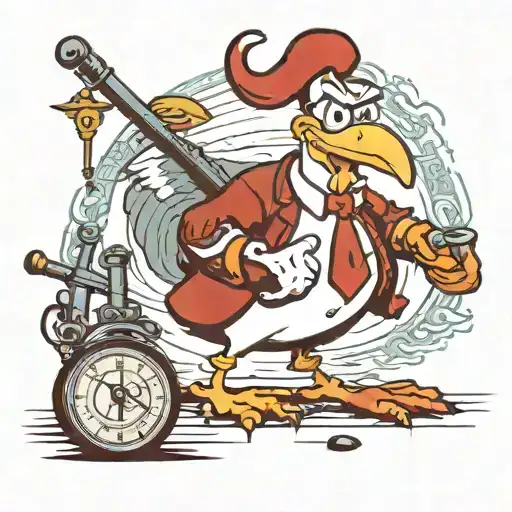 Foghorn Leghorn With A Broken Leg And Crutch