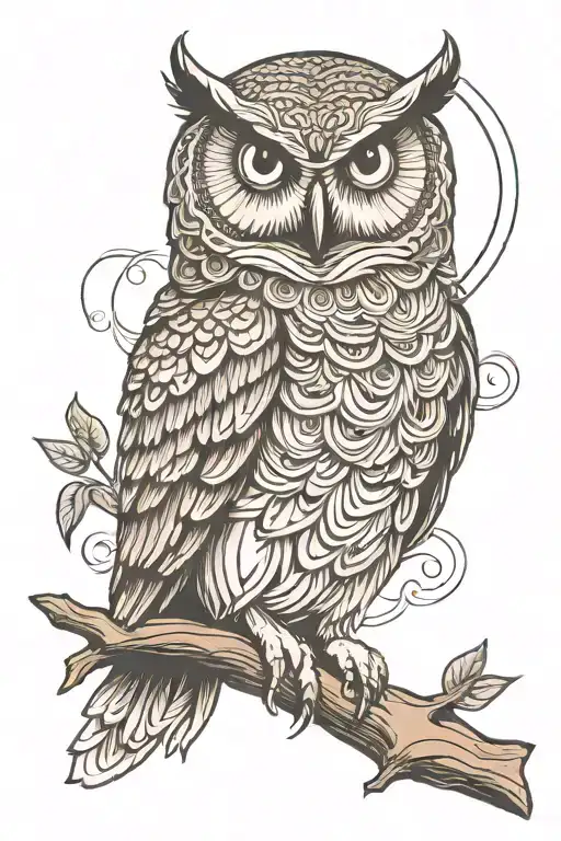 Owl With A Total Eclipse For One Eye