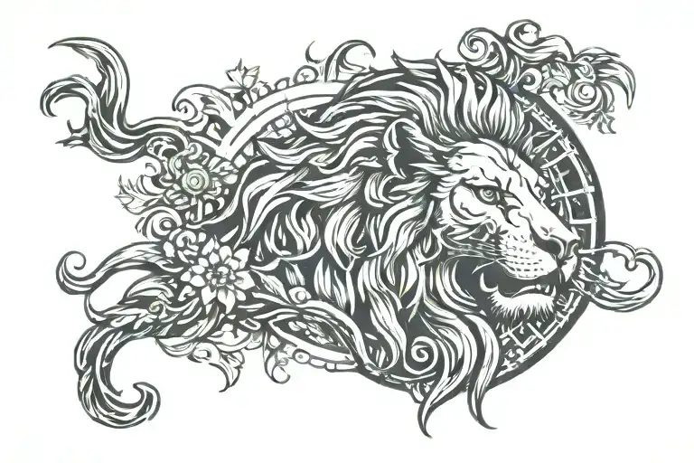 The Sun With Lion Head