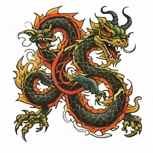 Vietnamese Dragon And Cross