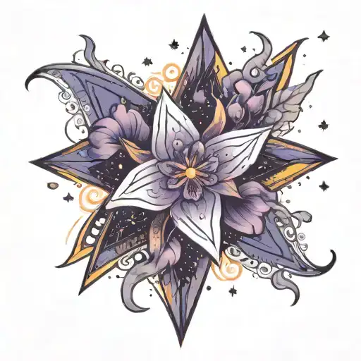 Purple Flower Galaxy Stars Representing The Client's