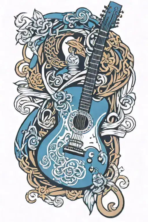 Blue Guitar Intertwined