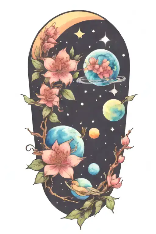 Azaleas And Planets Stars And Nebulas