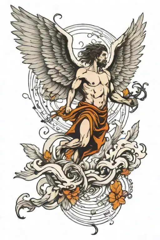 Fall Of Icarus From Mythology With Only Represented By Appllo