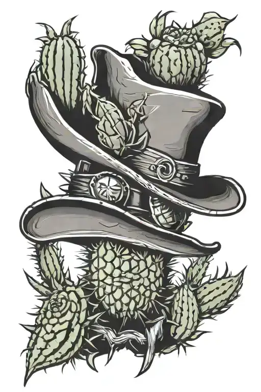 Hat Hung On A Cactus