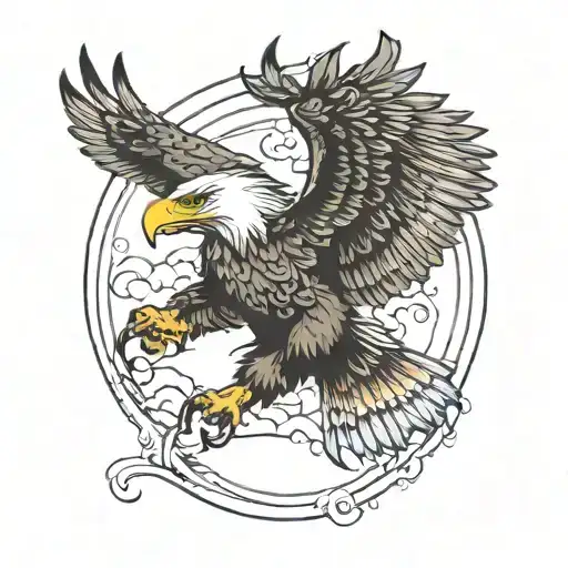 Eagle Flying Towards