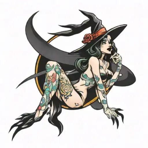 Nude Pinup Witch