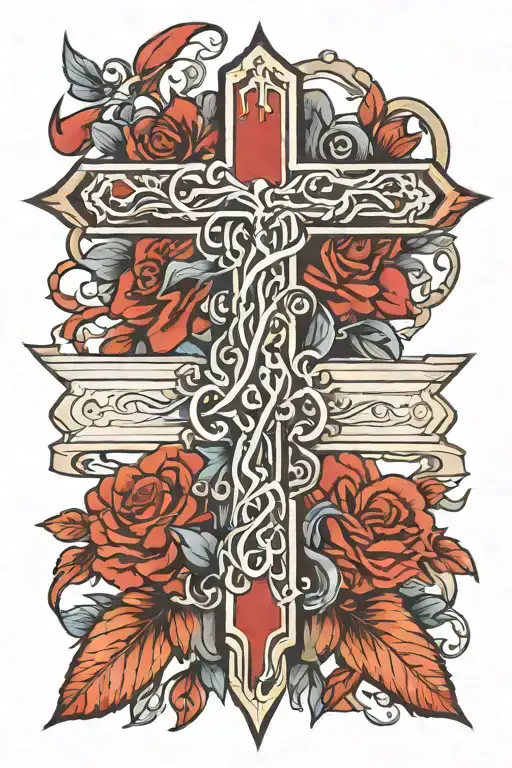 Medical Tattoo With Christian Cross