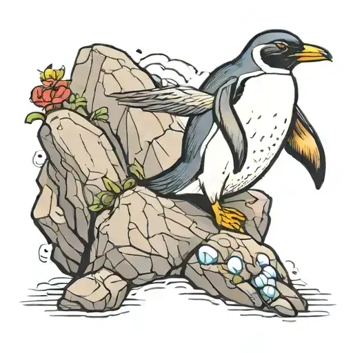 Penguin On A Rock