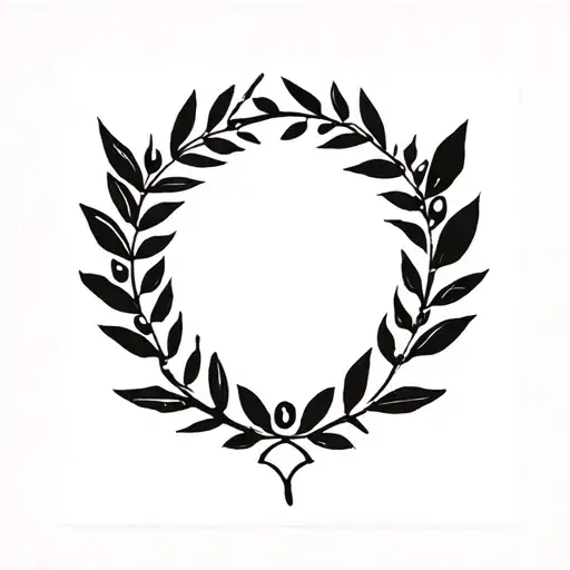 Laurel Wreath With Olive Leaf In The Middle