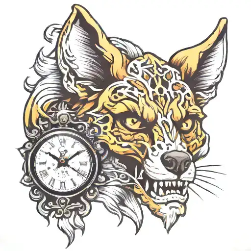 Skull Wolf Clock