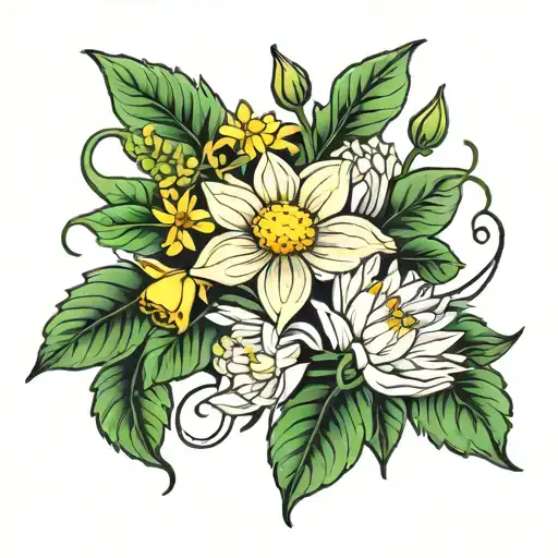 Daisy Sweet Pea Daffodil Marigold Chrysanthemum