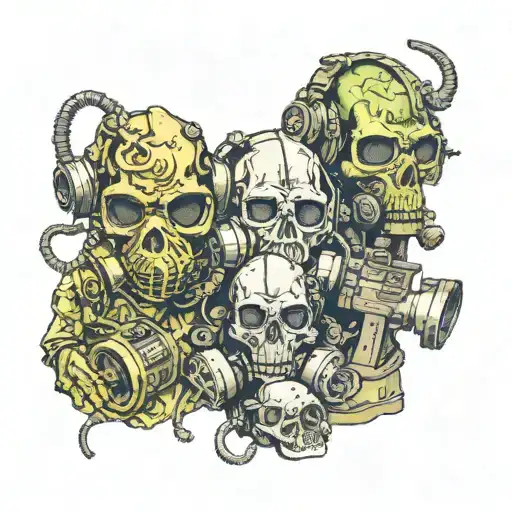 See Hear See Speak No Evil Skulls With Nvgs Gas Mask And Peltors