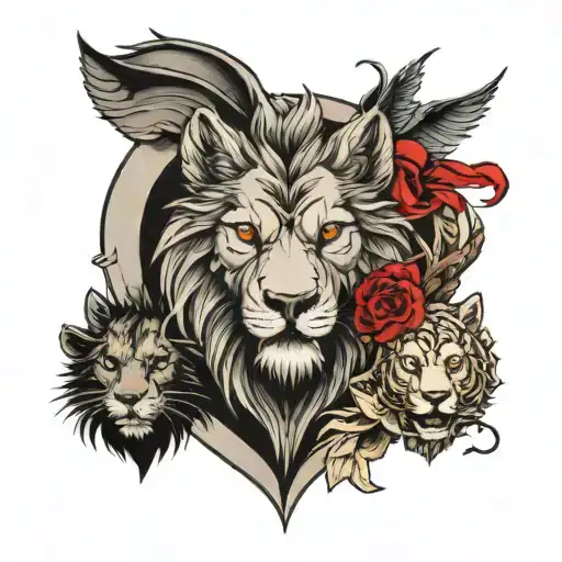 A Timberwolf A Dragon A Lion The Devil And A Goose In The Shape Of A Heart