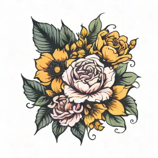 October August And November Birth Flower Bouquet