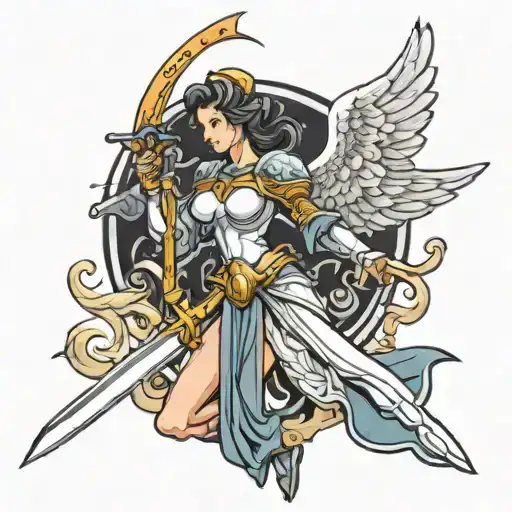 Woman Angel Knight Sword