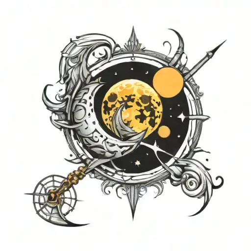 Rebel Moon Scifi Tattoo Design Inspired