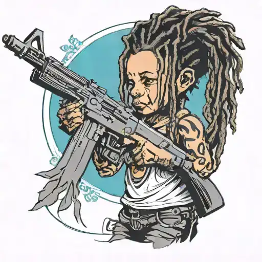 Angle Baby With Dreads And Ak47